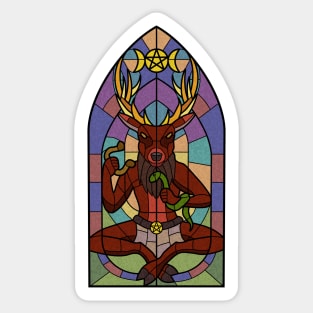 Horned God Stained Glass Sticker